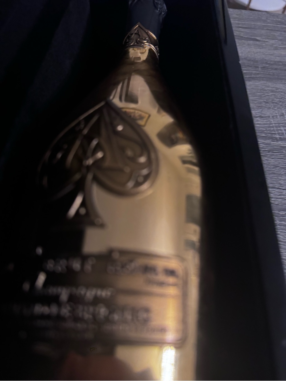 Gold Foil Ace of Spades Champagne Bottle